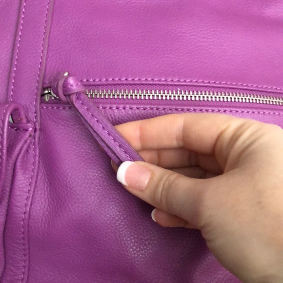 Clark’s Genuine Leather Satchel Purple Purse - Picture 3 of 14